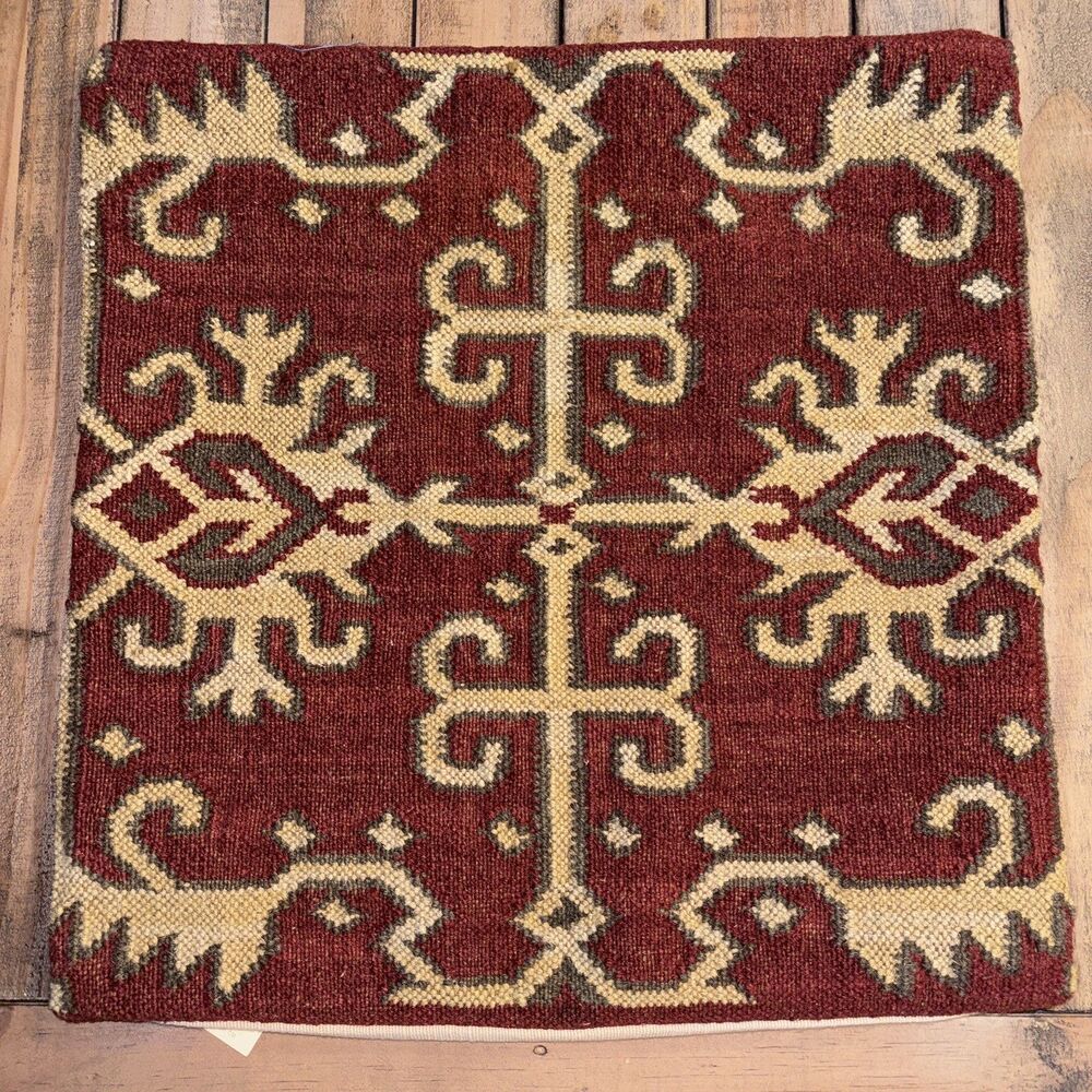 Pottery Barn Kilim Wool Pillow Cover 18x18 Geometric Southwestern Boho NWT